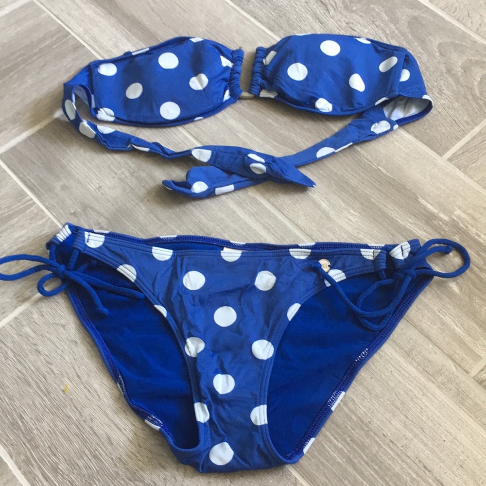 Gilly Hicks Strapless Polka Dot Bikini